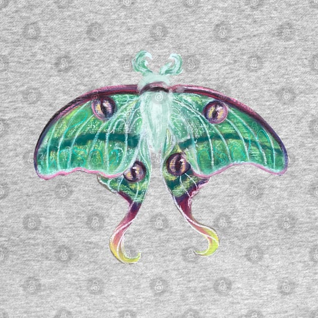 Chalk Luna Moth by Artsy Rew